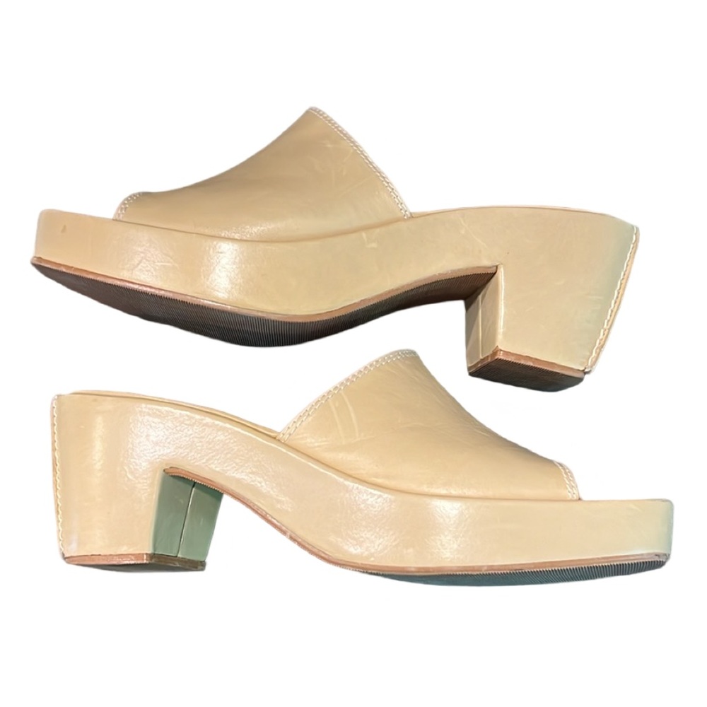 Stuart Weitzman Tan Leather Retro Chunky Platform… - image 4